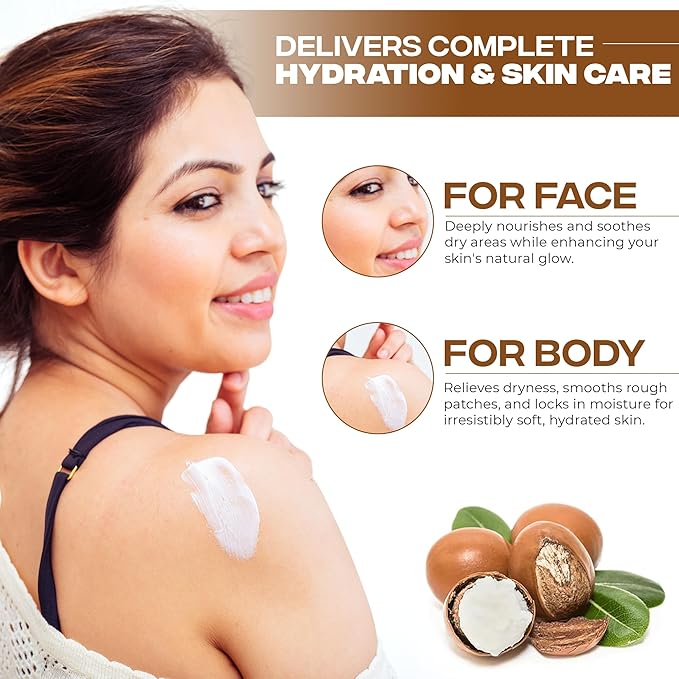 AZMERA Handcrafted Whipped Shea Body Butter – Refreshing Mint & Eucalyptus Scented Moisturizer for Dry, Sensitive Skin, Argan Oil & Vitamin E – Vegan, Non-Greasy Skincare – 8.82 oz-FemmiqueWomen