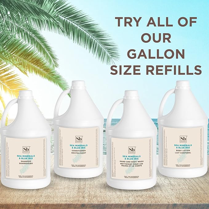 Soapbox Body Lotion, Sea Minerals & Blue Iris Moisturizing Body Cream, Vegan, Natural & Cruelty Free Hydrating Hand Lotion Refill for Dry Skin - Gallon Size for Home & Professional-FemmiqueWomen