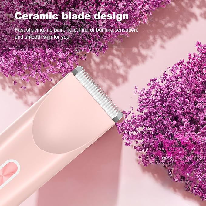 2025 New Bikini Trimmer for Women,Dermave Bikini Shaver,2-in-1 Electric Razors for Women(Pink)-FemmiqueWomen