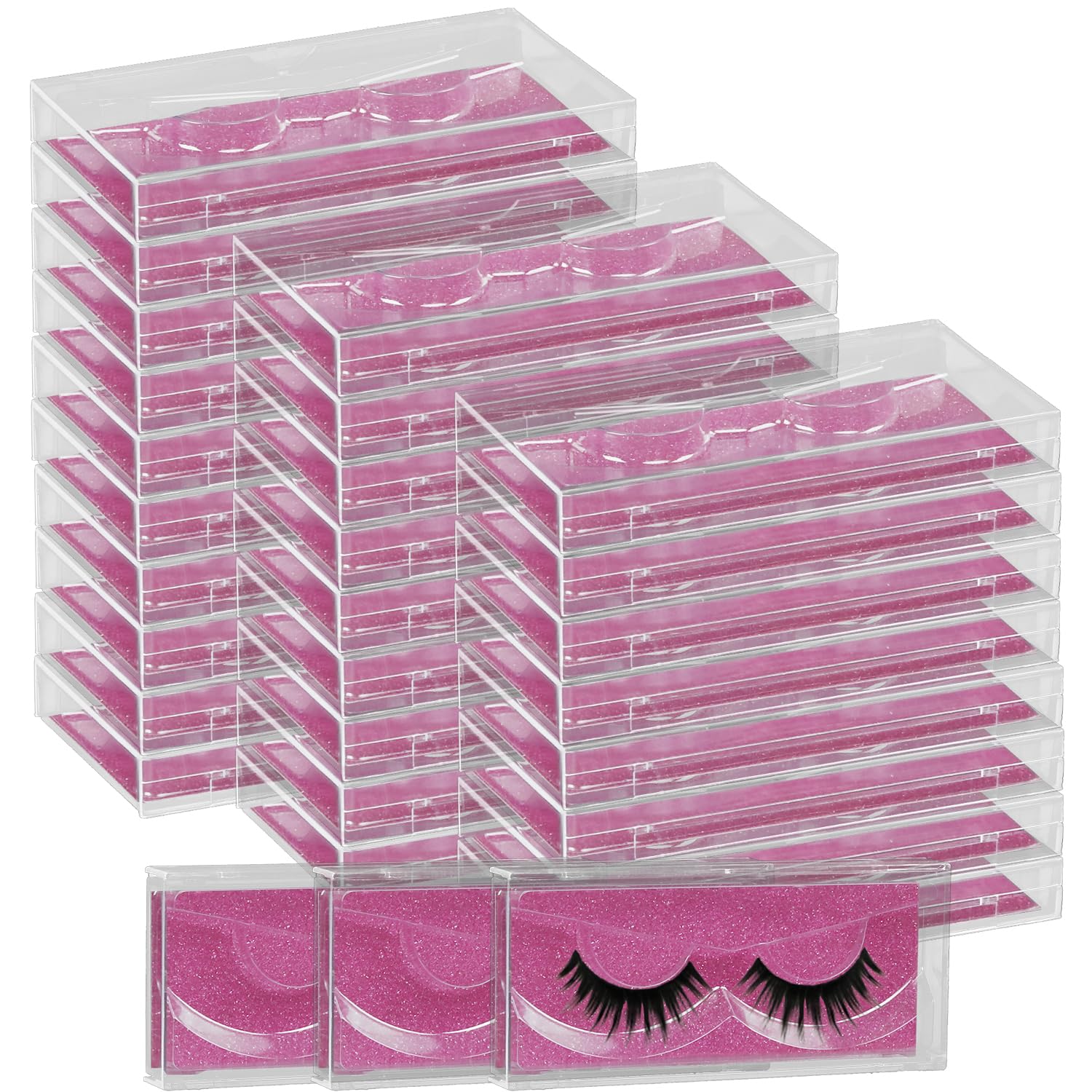 Rose Premium Lash Display Cases - 30 Pack Customizable False Eyelash Storage Containers, Protection-FemmiqueWomen