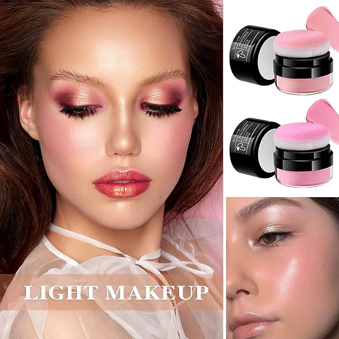 2 Colors Blush Stick,Multi-Use Cream Blush,Waterproofing Highly Pigmented Makeup Stick,Moisturizing Makeup Cream Set A6-FemmiqueWomen