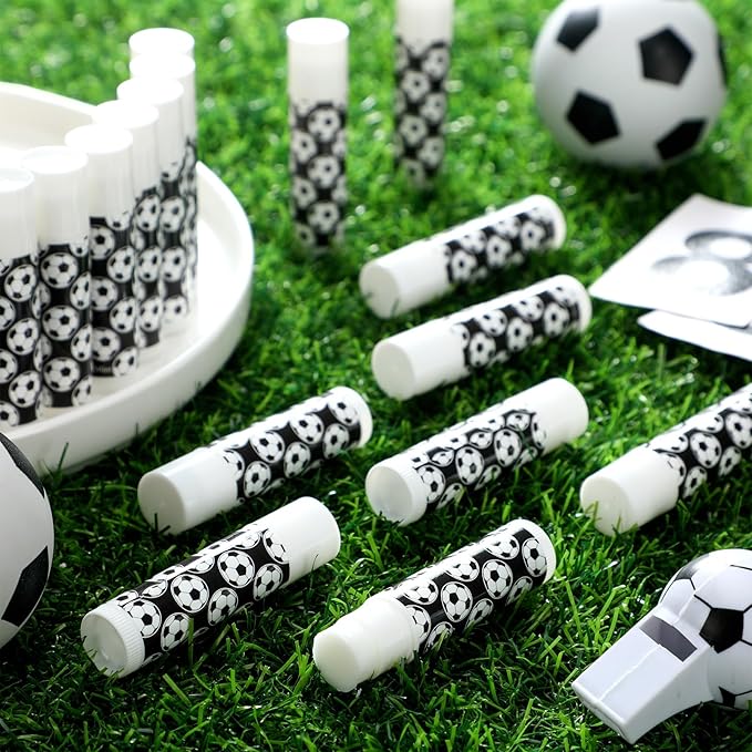 24 Pcs Soccer Lip Balm Soccer Team Gifts Soccer Party Favors Soccer Lip Balm Gift for Soccer Team Soccer Party Guest Supplies-FemmiqueWomen