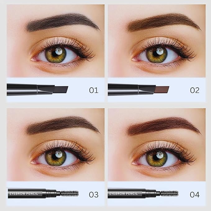 long lasting and waterproof Triangle eyebrow Pencil With Brush (Light Brown)