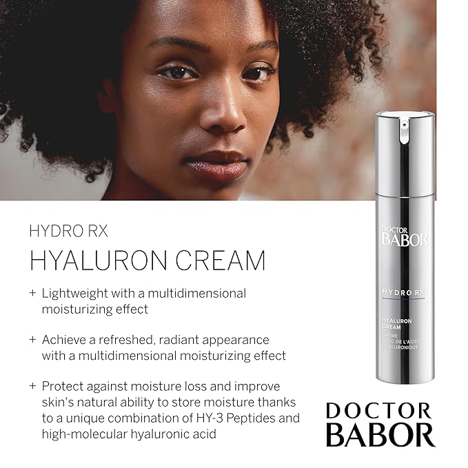 DOCTOR BABOR HydroRX Hyaluron Cream, Lightweight Hyaluronic Acid Face Moisturizer for Dry Skin, Prevents Moisture Loss and Reduces Dryness Lines, Fragrance Free-FemmiqueWomen