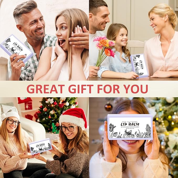 24 Pack Lip Balm, Natural Lip Balm Bulk with Vitamin E and Coconut Oil, Moisturizing Soothing Chapped Lips-8 Flavors-FemmiqueWomen