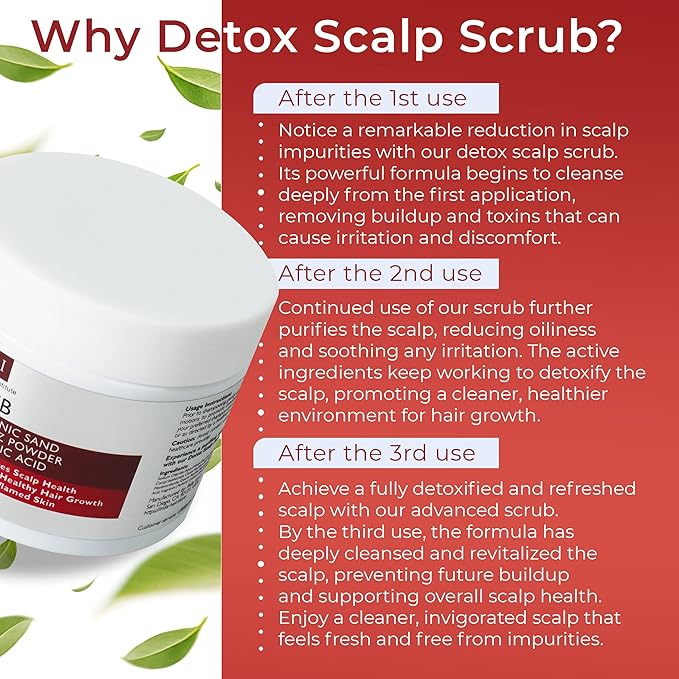 Scalp Scrub with Tea Tree Oil for Hair Growth | DHT Blockers, Volcanic Sand & Mineral Complex | Detoxifies, Exfoliates & Removes Flakes | Clears Build-Up for a Healthy Scalp | 7.77 fl oz-FemmiqueWomen
