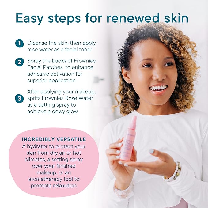 Frownies Rose Water Hydrator Spray - Hydrating Face Mist - Oil Control Toner for Face - Suitable for All Ages and Skin Types, 2oz-FemmiqueWomen