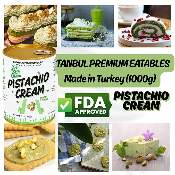 Istanbul Premium Pistachio Cream, Pistachios for Dubai Chocolate Bar, Cream for Dessert, Kataifi & Knafeh, Crema de Pistacho Pistachio Cream, Non-GMO, 2.2 lb (1kg)-FemmiqueWomen