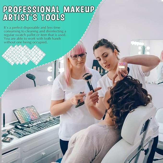 150 Pieces Makeup Hand Palette Single Use Makeup Hand Palette Disposable Adhesive Makeup Mixing Tray Cosmetic Makeup Palette Transparent Waterproof Makeup Tape for Makeup Artist-FemmiqueWomen