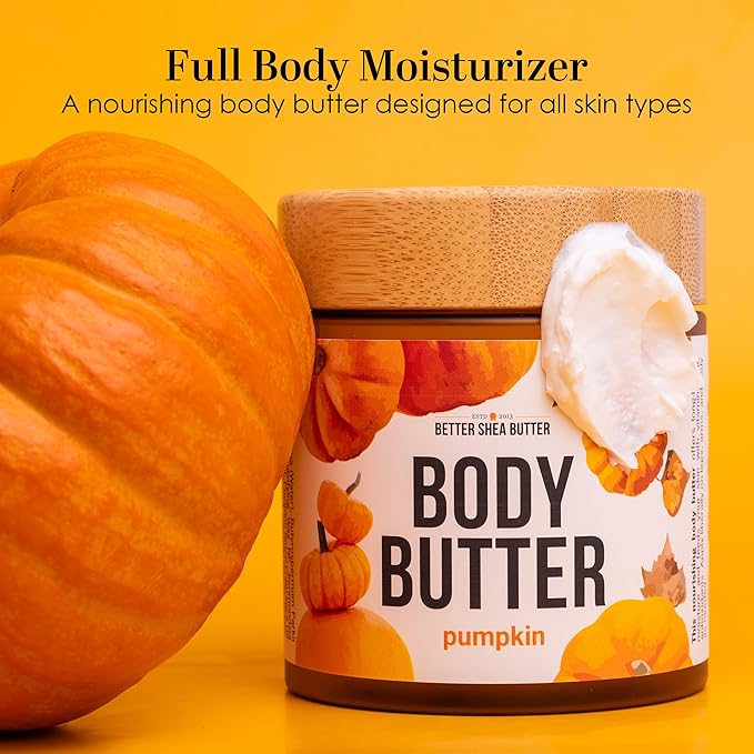 Pumpkin Body Butter with Organic Shea Butter | Pumpkin Spice Lotion for Women | Non Greasy Body Cream | Fall Body Care Favorite with Pumpkin Spice Scent-FemmiqueWomen