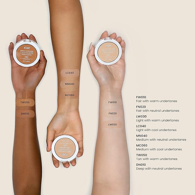 JOAH Beauty Perfect Complexion Cashmere Powder foundation_FW010, Fair with Warm Undertone-FemmiqueWomen