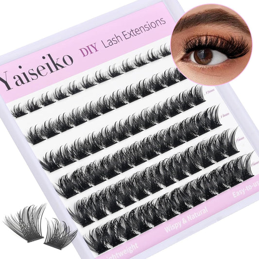 Clusters Lashes 72 PCS Eyelash Clusters D Curl 8-16 Individual Lashes Wispy Volume False Eyelashes DIY Eyelash Extension at Home by Yaiseiko-FemmiqueWomen
