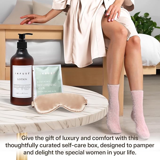 10-Piece Spa Gift Box for Women | Self-Care Set with Eye Mask, Loofa,Bath Bombs,Face Masks,Bubble Bath, Lotion, Body Wash & Bath Salt | Gift for Mom, Grandma, Wife, Bridesmaid or Loved Ones-FemmiqueWomen