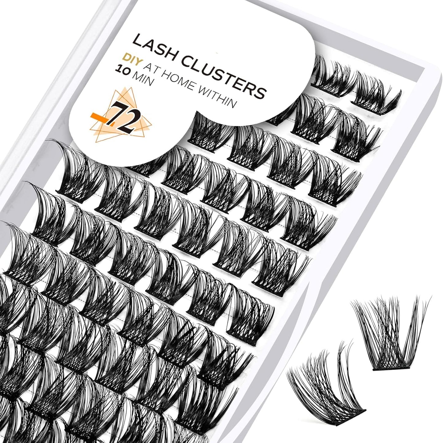 Lash Clusters B05 D Curl 16 mm DIY Eyelash Extensions 72 Clusters Lashes C D Curl B&Qaugen Fluffy Individual Lashes Eyelash Clusters Extensions Individual Lashes Cluster DIY at Home (B05,16 mm)-FemmiqueWomen