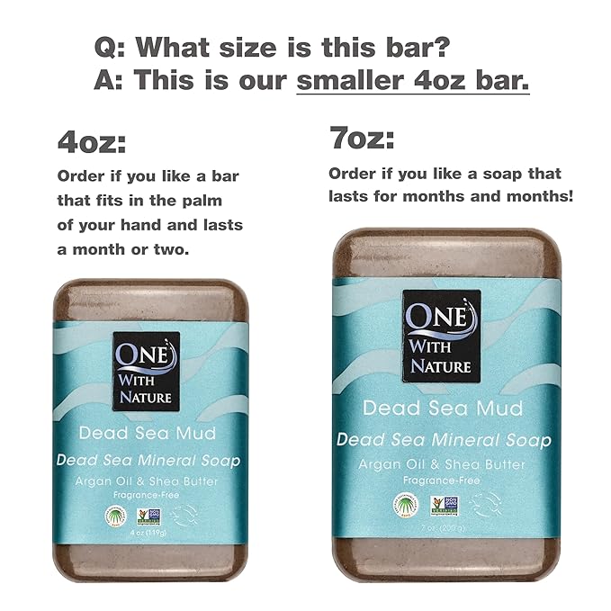 One With Nature Dead Sea Mud Soap 4oz 3-Pack – Purifying and Exfoliating Soap Bar with Dead Sea Salt Minerals for Face & Body, for Men & Women-FemmiqueWomen