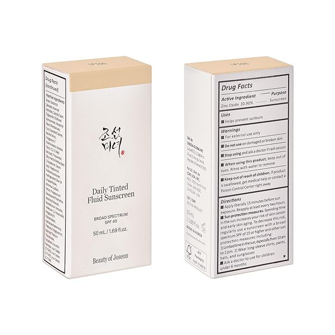 Beauty of Joseon Daily Tinted Fluid Sunscreen 12 Shades for Face Moisturizing Broad Spectrum SPF 40 Korean Skincare 50ml, 1.69 fl.oz #LP100-FemmiqueWomen