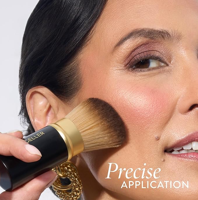 LAURA GELLER NEW YORK Retractable Black Kabuki Brush for Liquid, Cream and Powder Face Makeup With Aluminum Handle-FemmiqueWomen