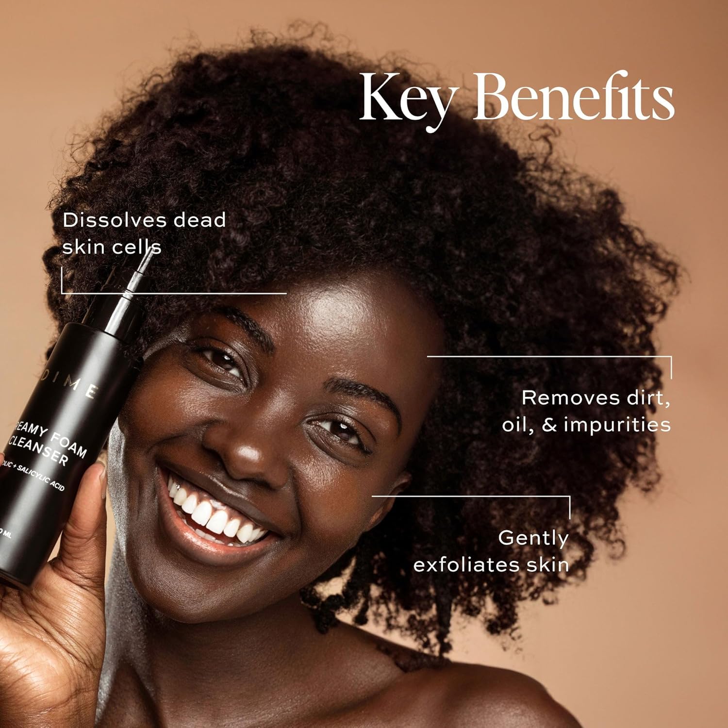 DIME Beauty Creamy Foam Cleanser, Foaming Face Wash, Daily Salicylic Acid Facial Cleanser for Oily Skin, 4 oz / 120 m-FemmiqueWomen