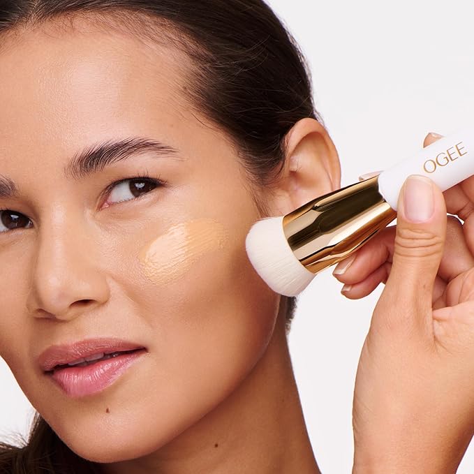 Ogee Professional Quality Makeup Brush - Ultra-Soft Base Brush with Vegan Bristles for Flawless Liquid Makeup Application - Premium Foundation Brush for Liquid Makeup-FemmiqueWomen