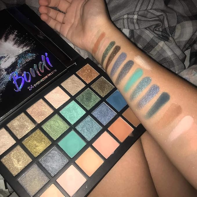 24 Shades Eyeshadow Palette -Festive Luxury Vibrant Bold Full-Color Pigment Long Lasting Matte Shimmer Eye shadow Palette (Bondi)-FemmiqueWomen