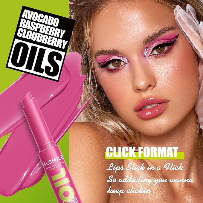 3 Colors Fat Lip Oil Click Slick, Moisturizing and Long-lasting Lip Balm, Non-stick and High Pigment Lip Glow Oil, Lightweight Lip Plumper with Coconut Oil (Set: B)-FemmiqueWomen