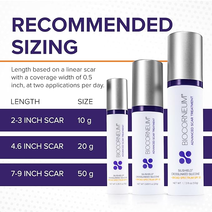 Biocorneum Advanced Scar Treatment with Silishield® & SPF 30 10g – Made in the USA, Fast-Drying, Silicone Scar Gel - Surgeon Recommended for New & Old Scars - Suitable for Children Over 6 Months-FemmiqueWomen