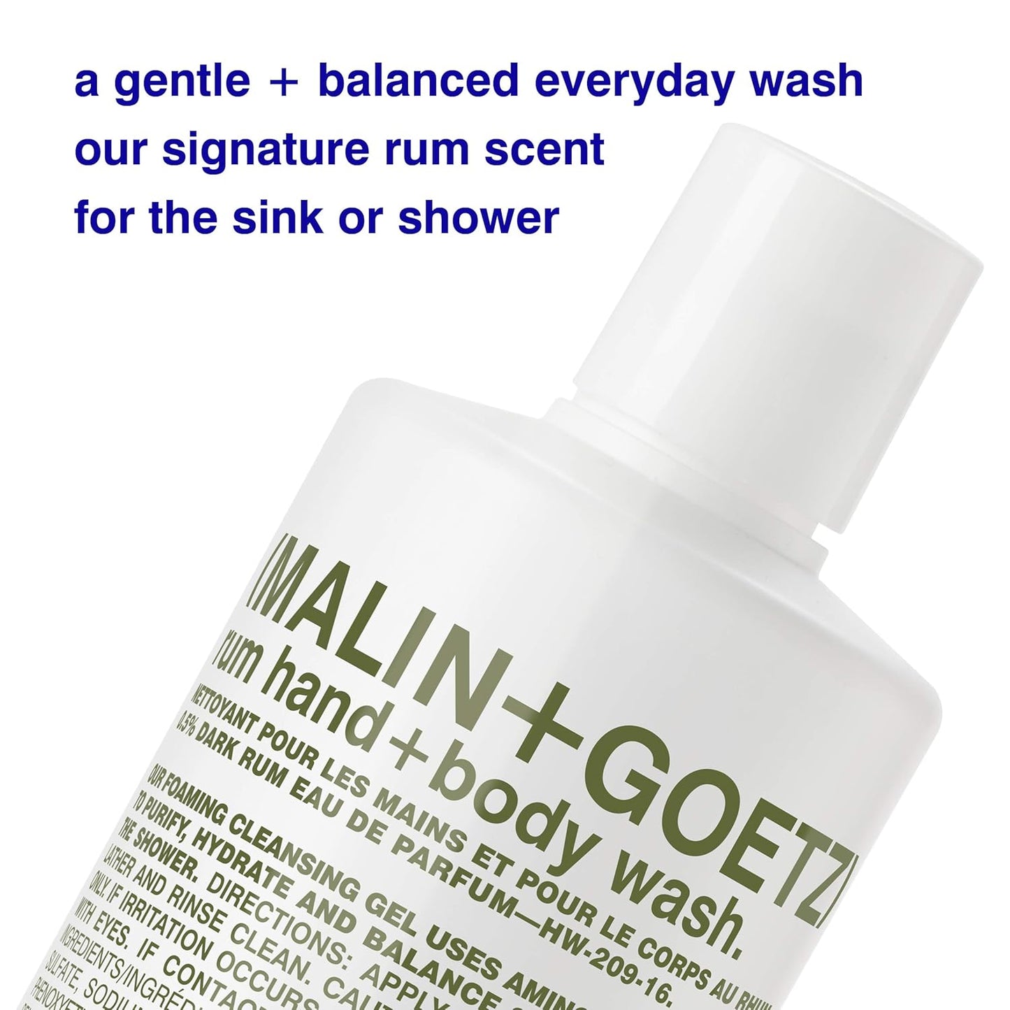 Malin + Goetz Rum Hand & Body Wash, 16 Fl. Oz. – Men & Women Natural Body Wash For All Skin Types, Foaming Hydrating Cleansing Gel, Cruelty-Free & Vegan-FemmiqueWomen