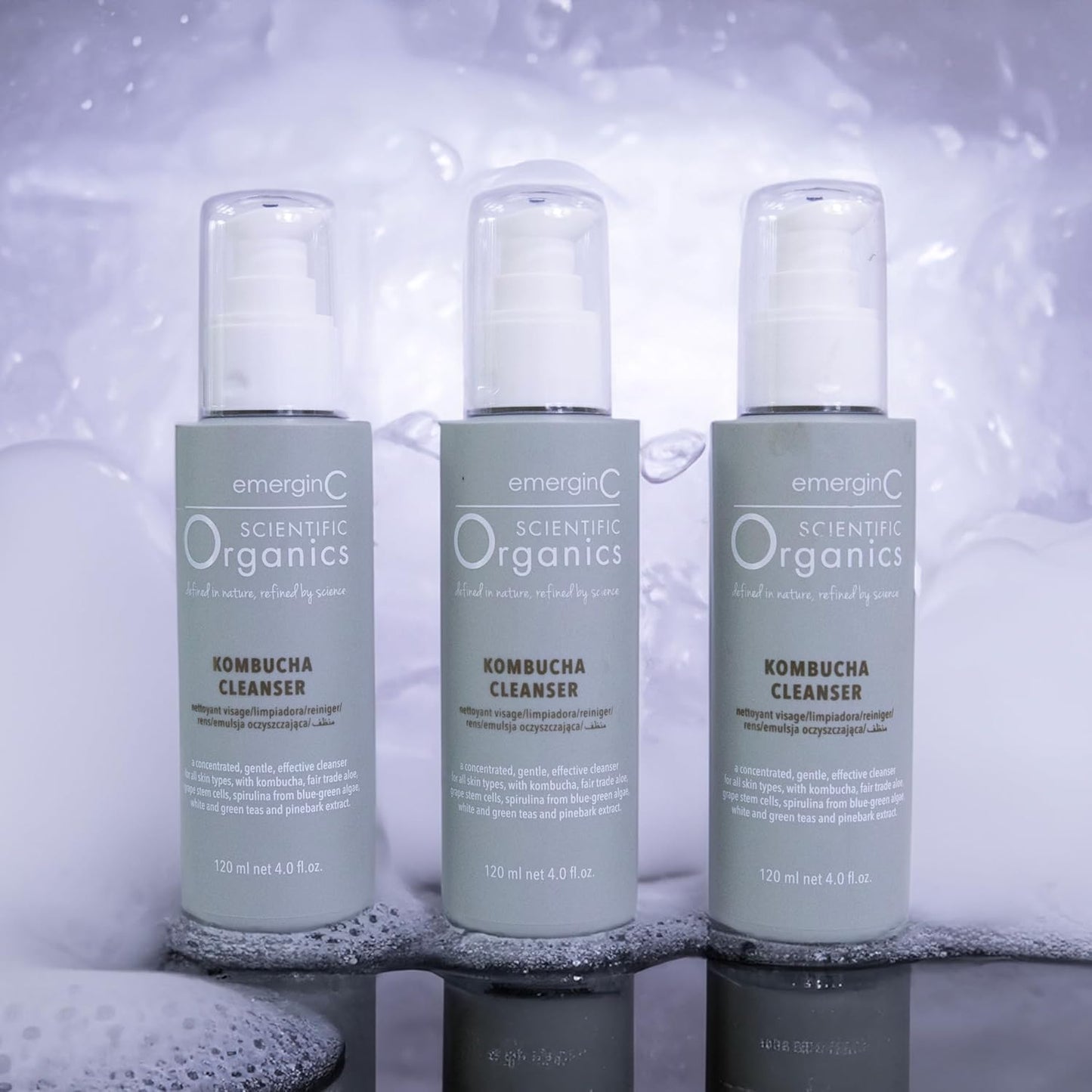 emerginC Scientific Organics Kombucha Cleanser - Nutrient Powerhouse Face Wash with Aloe Vera + Plant Stem Cells to Help Visibly Improve Skin Tone + Texture (4 oz, 120 ml)-FemmiqueWomen