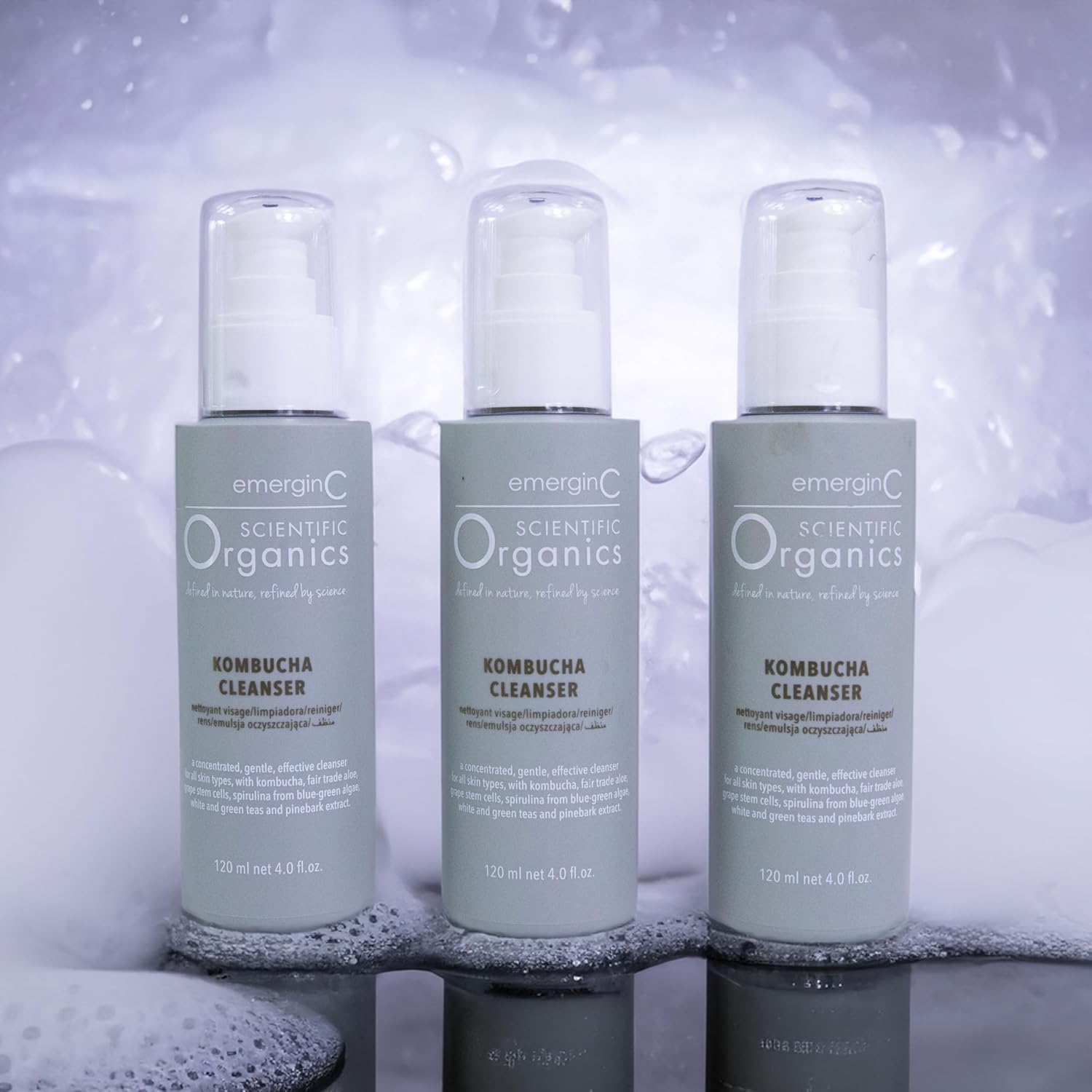 emerginC Scientific Organics Kombucha Cleanser - Nutrient Powerhouse Face Wash with Aloe Vera + Plant Stem Cells to Help Visibly Improve Skin Tone + Texture (4 oz, 120 ml)-FemmiqueWomen