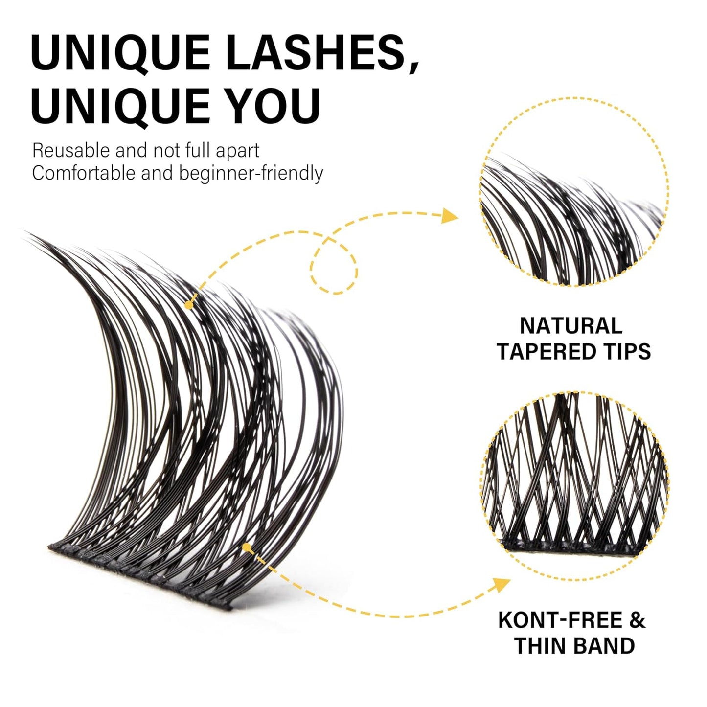 Lash Clusters 8-16mm, False Eyelashes 108pcs, Cluster Eyelash Extensions Matte Black Soft, Diy Lash Extensions D Curl Natural Lash Clusters Faux Mink Lashes Wispy（Dewy,108pcs,0.07,D,8-16MIX)-FemmiqueWomen