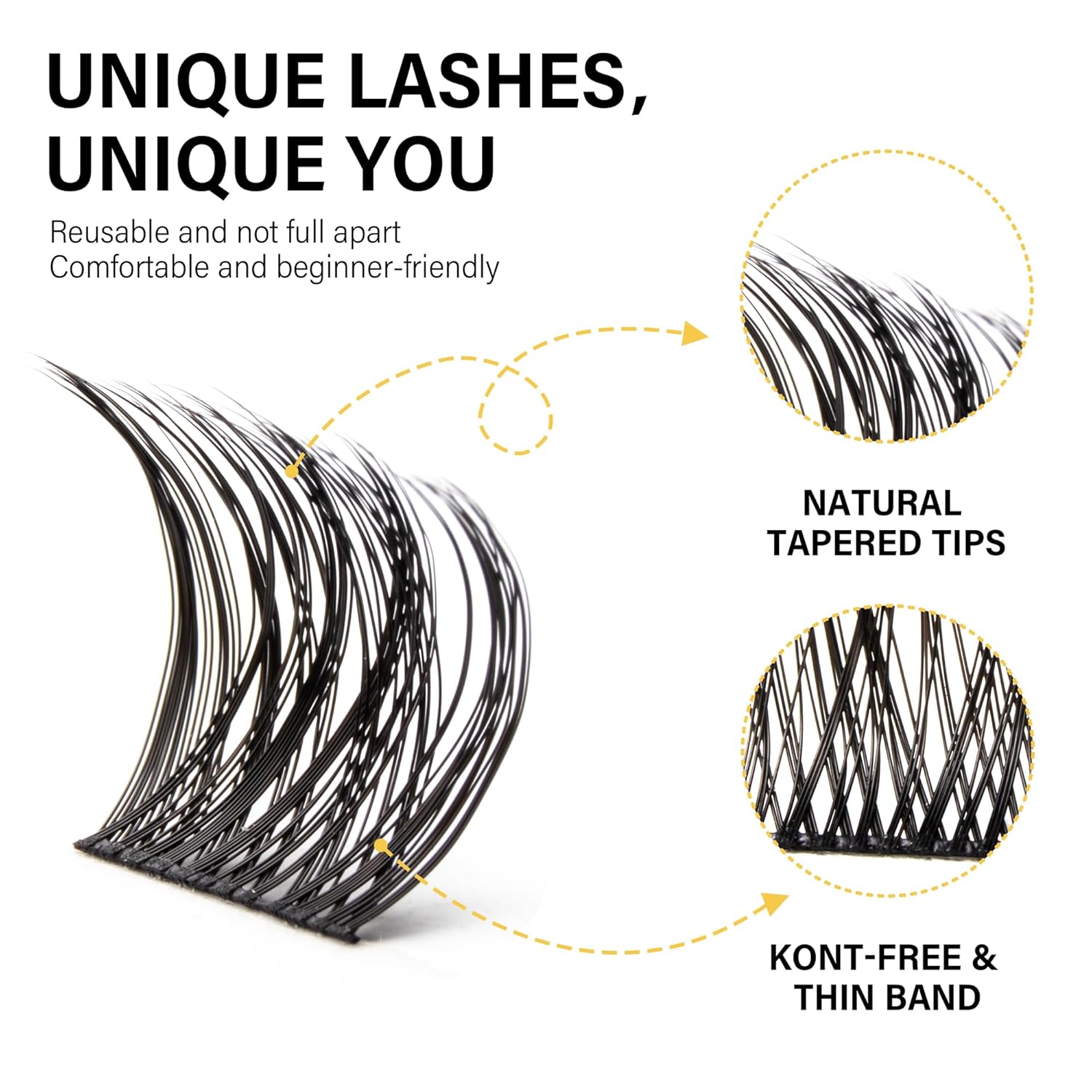Lash Clusters 8-16mm, False Eyelashes 108pcs, Cluster Eyelash Extensions Matte Black Soft, Diy Lash Extensions D Curl Natural Lash Clusters Faux Mink Lashes Wispy（Dewy,108pcs,0.07,D,8-16MIX)-FemmiqueWomen