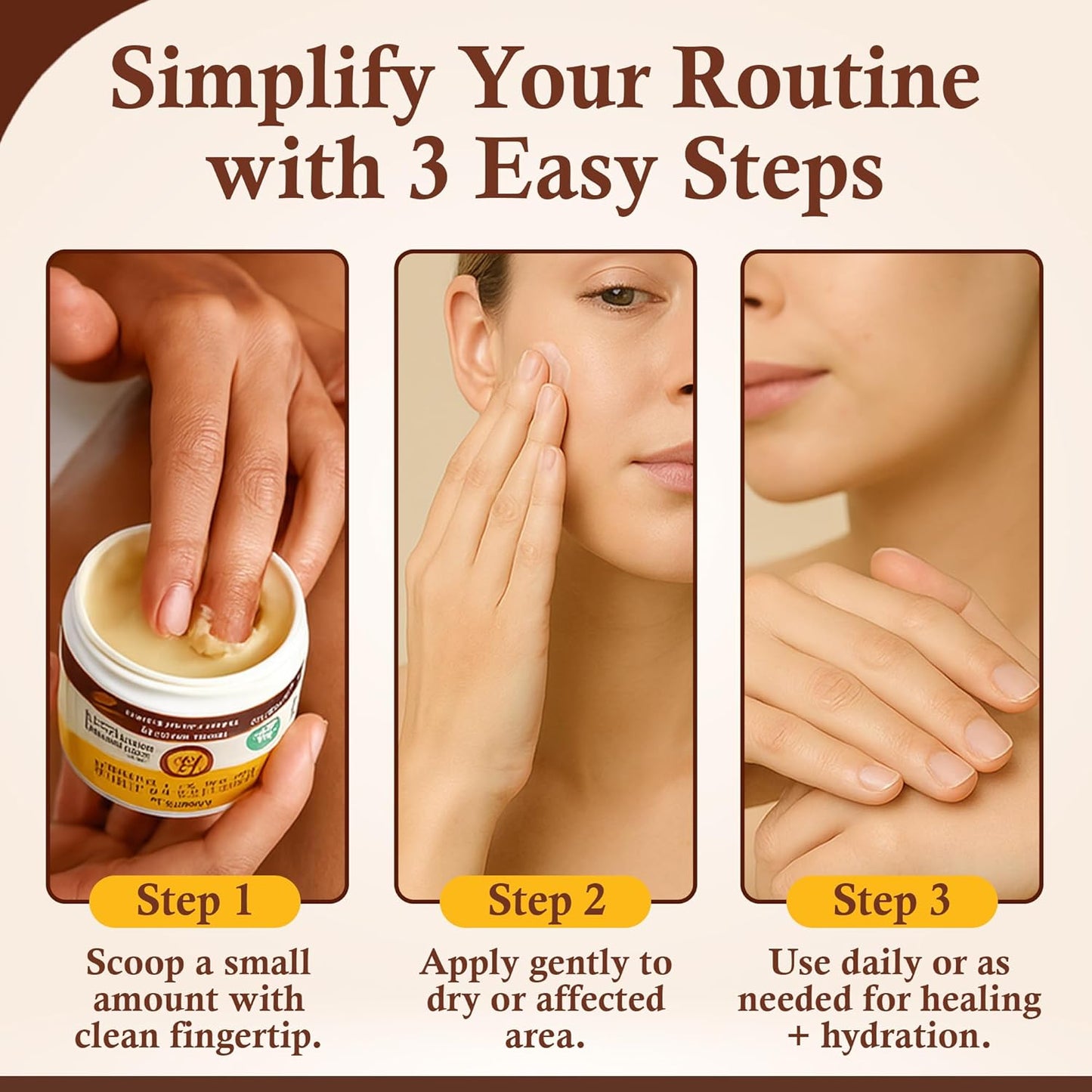 Sweet Bee Magic All In One Healing Organic Balm - Natural Skin Healing Cream, Beeswax Balm for Dry Skin, Face & Body Moisturizer - Certified Organic, All Natural Aid- 3 Jars (4oz Each, 12oz Total)-FemmiqueWomen