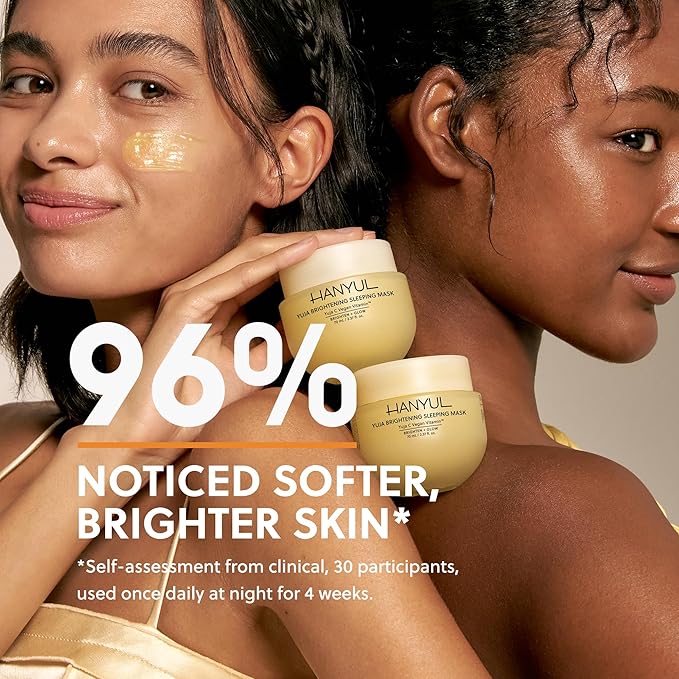 Hanyul Yuja Sleeping Mask | Korean Yuzu Night Cream, Vitamin C for Glow, Radiance, Brightening, Vegan Hydrating Overnight Moisturizer with Hyaluronic Acid, Niacinamide & Antioxidants 2.37 fl. oz.-FemmiqueWomen