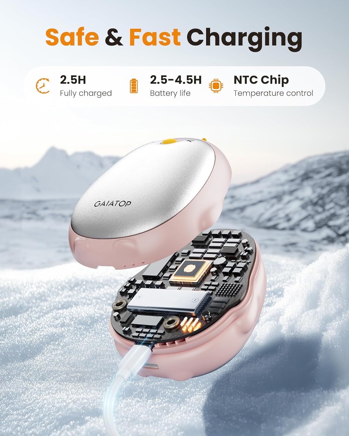 Gaiatop Magnetic Hand Warmers Rechargeable 2 Pack, 3 Settings Pocket-Sized Cute Penguin, Fast Hot Hands Reusable Portable Electric Heater for Camping Hunting Golf, Gifts for Women Men-FemmiqueWomen