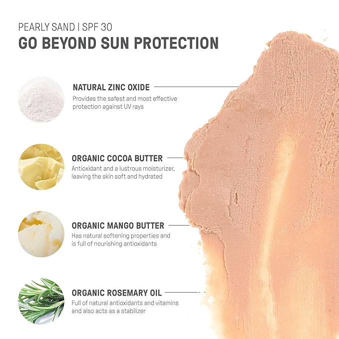 Raw Element Ultra-Moisturizing Tinted Face Cream, Non Toxic Mineral Face Sunscreen, Daily Tinted Moisturizer, Non-Nano Zinc Oxide, Reef Friendly, All Ages, SPF 30, 1.8 oz, Pearly Sand, Pack of 1-FemmiqueWomen