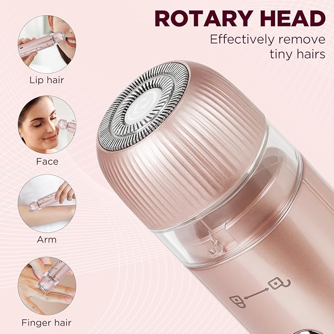 2 in 1 Women Electric Shaver, Dual Head Bikini Trimmer for Women IPX7 Waterproof Wet & Dry Use Electric Razors with Dual Heads Rechargeable Lady Trimmer for Bikini Underarm Leg Arm Body Face-FemmiqueWomen