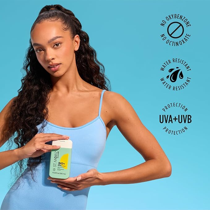 St Moriz Suncare SPF - Sunscreen - Water Resistant Sunscreen Moisturizing Lotion + Vitamin E - Oxybenzone & Octinoxate Free - Vegan - Body, 30, Sun Protection Factor (SPF)-FemmiqueWomen