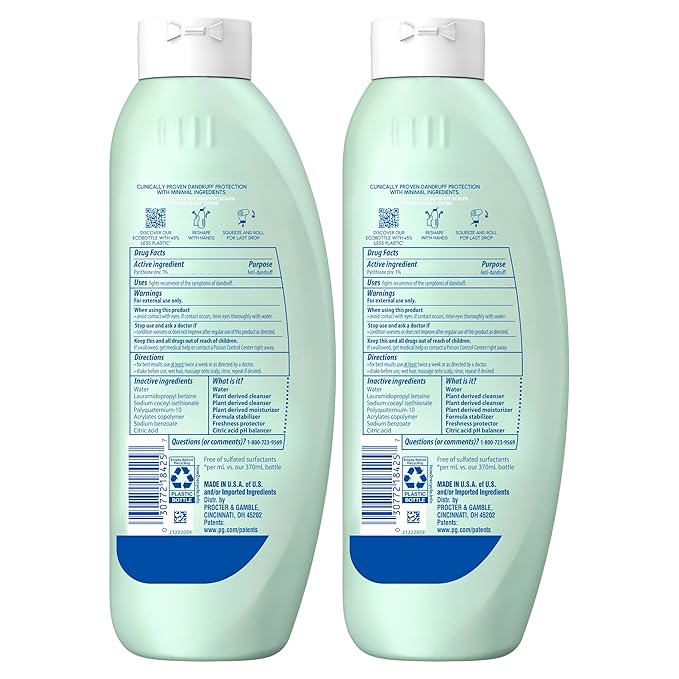 Head & Shoulders BARE Dandruff Shampoo Twin Pack, Fragrance-Free, Sensitive Scalp Care, Sulfate-Free, Silicone-Free, Dye-Free, Eco-Friendly Bottles, Safe for All Hair Types, 13.5 Fl Oz Each (Set of 2)-FemmiqueWomen