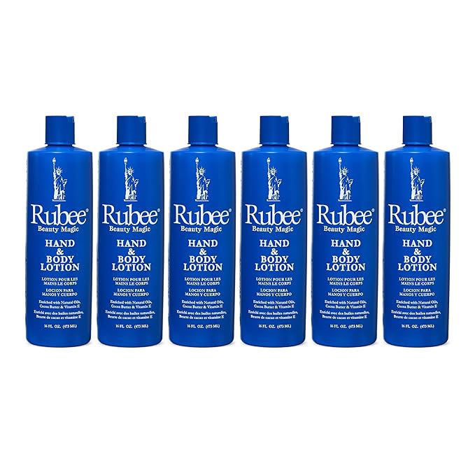 RUBEE Body & Hand Lotion - Pack of 6 Non-Greasy Lotion for Women & Men - 16oz for Extremely Dry Skin - Vitamin E Moisturizer-FemmiqueWomen