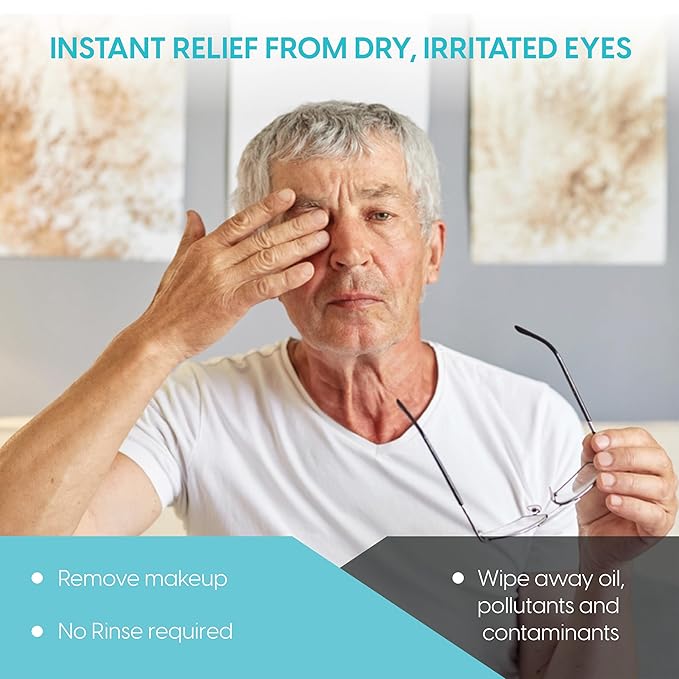 Clear C Eyelid Wipes Pre-Moistened for Dry Eyes – Rinse Free Eye Lid Cleaning Wipes – Individually Wrapped Travel Eye Wipes, 1 Box of 30-FemmiqueWomen