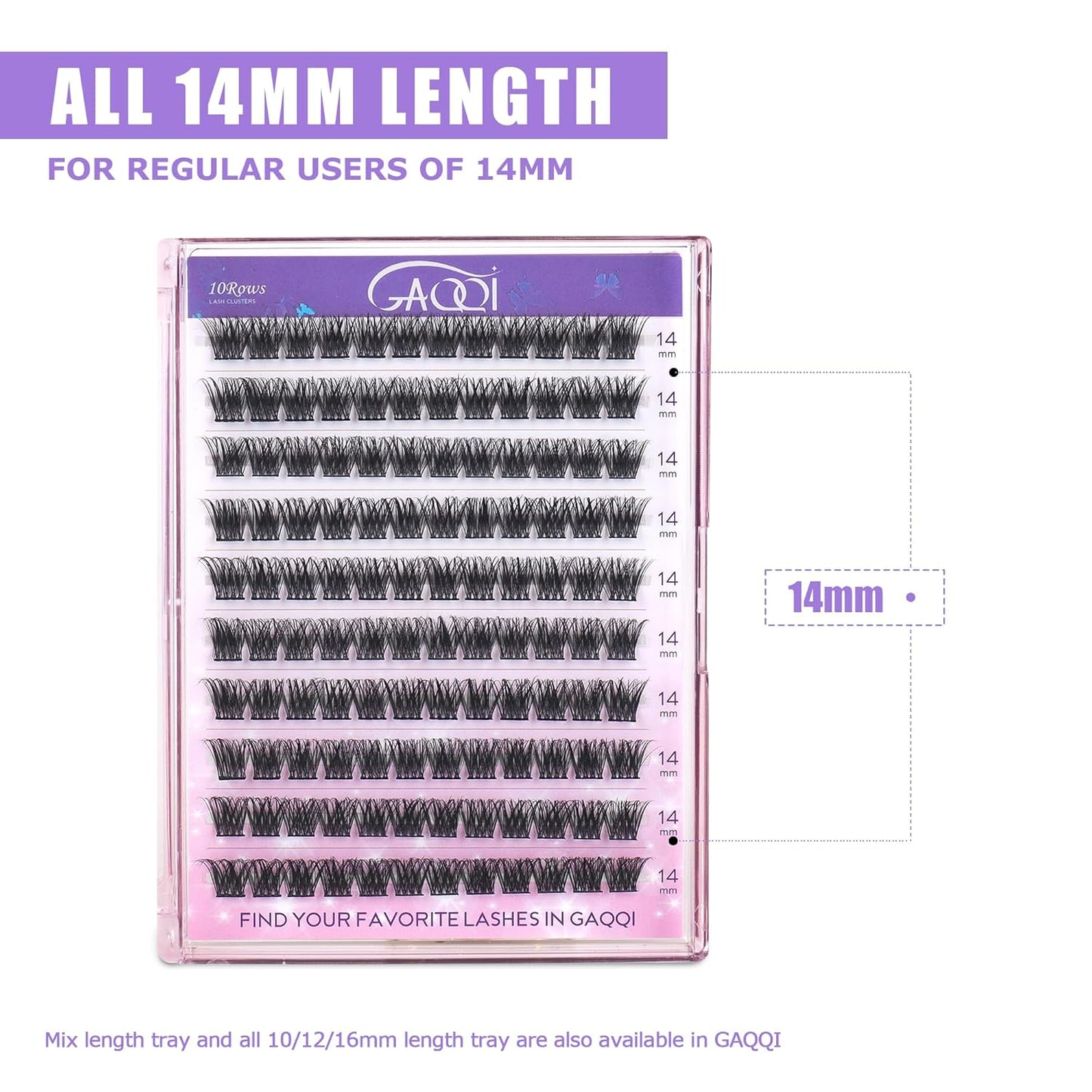 GAQQI Lash Clusters, Individual Lashes D Curl, DIY Lash Extension 14mm False Eyelash Clusters 120 PCS, Natural & Wispy Cluster Lash Wisps (GQ19, D Curl,14mm)-FemmiqueWomen