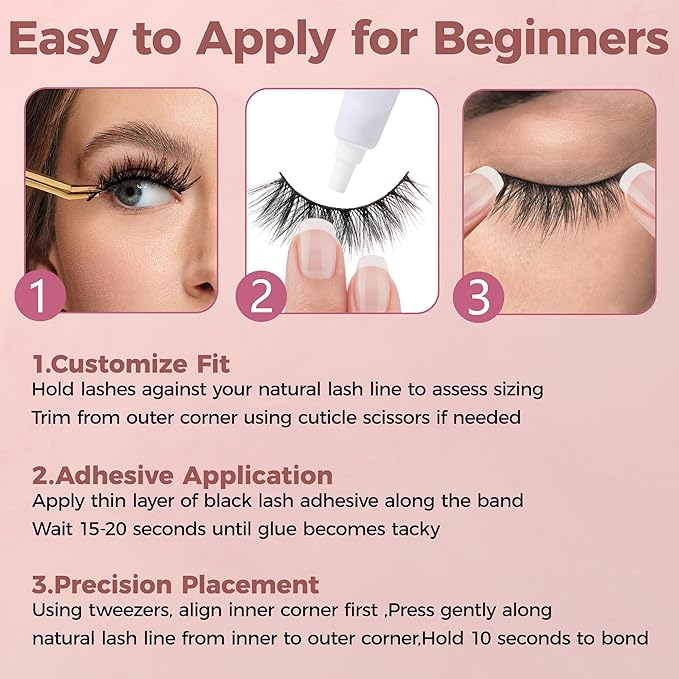 Fluffy Wispy Eyelashes 7 Pairs Natural Look Faux Mink Strip lashes, Lightweight D Curl Cat Eye Fake Lashes for Daily Wear, Reusable Eye Makeup Set-FemmiqueWomen