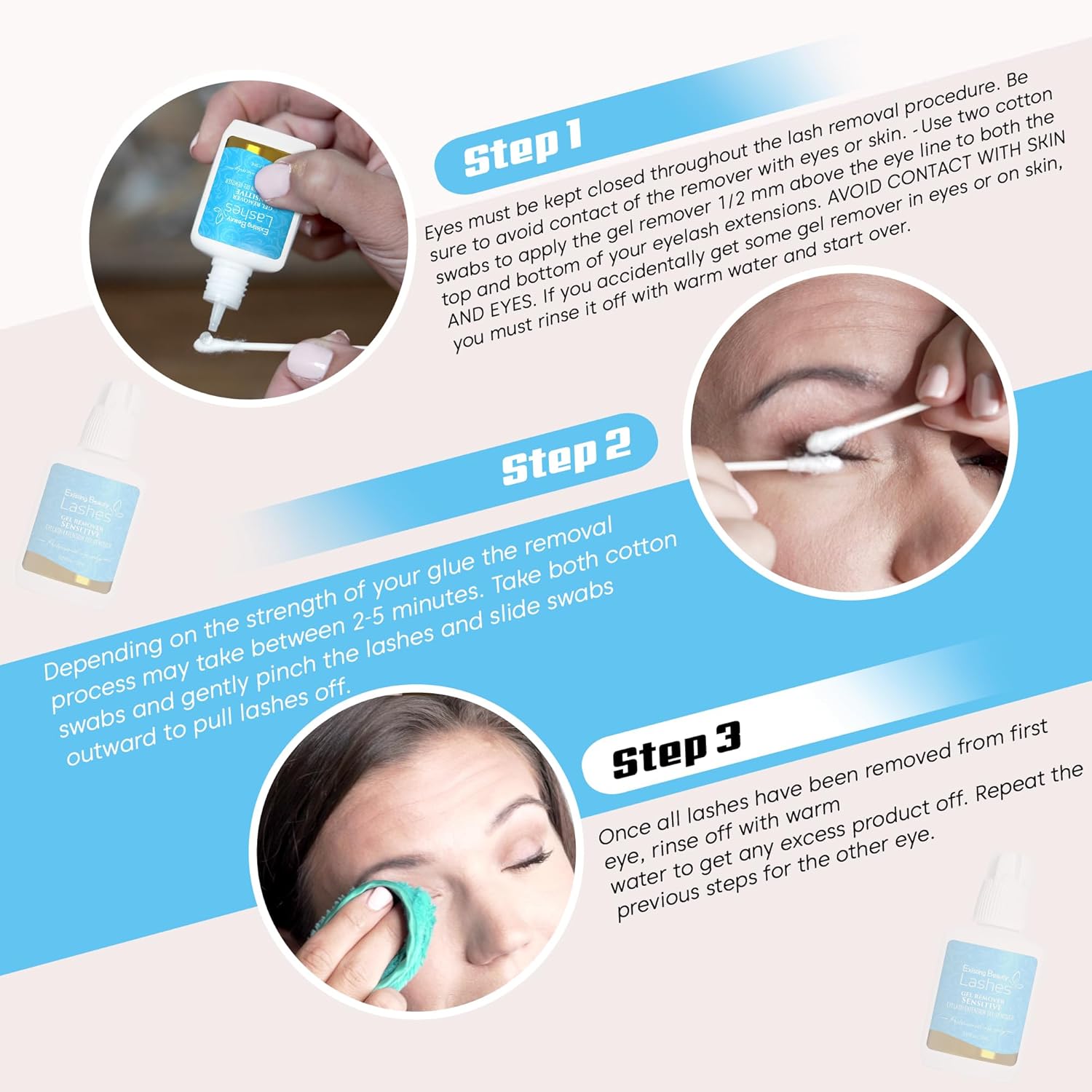 Sensitive Lash Remover for Lash Extensions - Clear Eyelash Extension Remover Gel - Fast-Acting Lash Extension Remover, Efficient Lash Glue Remover 15 ml - Existing Beauty Lashes-FemmiqueWomen