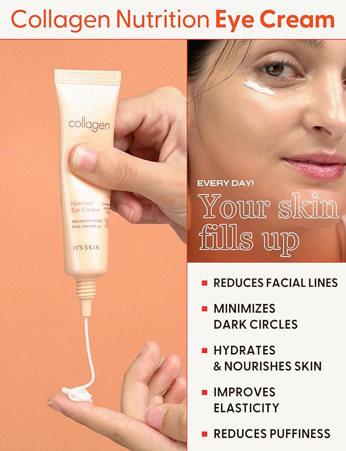 It'S SKIN Collagen Nutrition Eye Cream - Eye Bag Cream Eye Care w/Collagen | Korean Eye Cream for Dark Circles and Puffiness | Beauty & Personal Care Under Eye Cream for Puffiness and Bags 0.88 oz-FemmiqueWomen