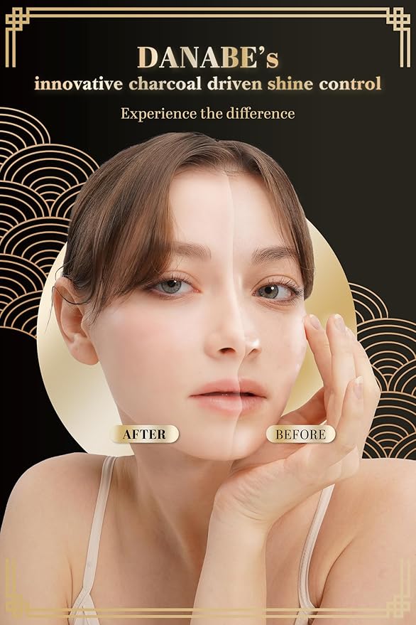 [KPOP Beauty] Makeup Friendly Oil Blotting Paper - DANABE Bamboo Charcoal Face Oil Blotting Sheets | Korean Skincare Oil Absorbing Sheets for Face (4x3.6 in.100 Large Sheets)-FemmiqueWomen