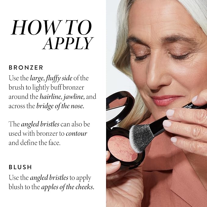 LAURA GELLER NEW YORK Dual-Ended Blush + Bronzer Brush - Blush Bronzer Contour Face Makeup Brush-FemmiqueWomen