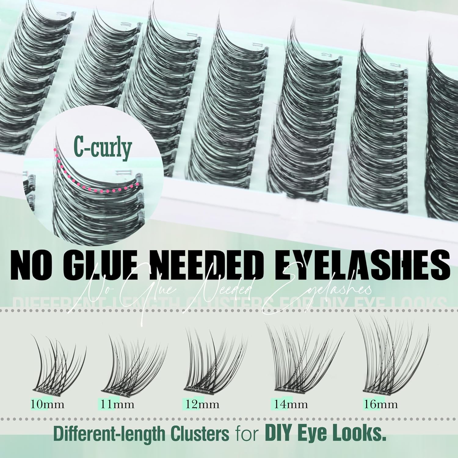 Natural Self Adhesive Lash Clusters Wispy Pre Glued Eyelashes Clusters C-curly Self Adhesive Eyelash Extensions 10-16MM No Glue Needed Individual Lashes 120 Pcs by Lvmixwig-FemmiqueWomen