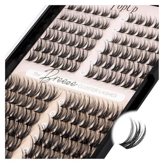 PopUp Lash Clusters 144 Pcs Cluster Lashes DIY Cluster Eyelash Extensions Mega Volume Reusable Individual Lashes Cluster Volume Look Super Thin Band & Soft(D10)-FemmiqueWomen