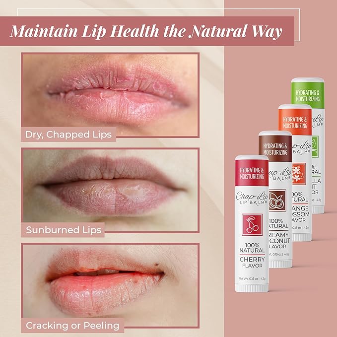 100% Natural Lip Balm Set, Hydrating and Moisturizing Beeswax Natural Flavor Assortment, Lip Moisturizer for Dry Lips, Cocoa Butter, Petroleum Free, 24 Count, 2Pack-FemmiqueWomen