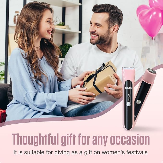 2 in 1 Bikini Trimmer for Women Dual Head Electric Shaver with LED Display,IPX7 Waterproof Wet & Dry, Painless Shaver for Underarm Leg Arm Body Face Private Area Pink-FemmiqueWomen